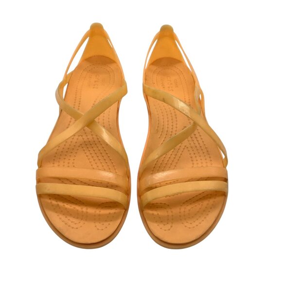 Crocs Isabella Orange Strappy Sandals Women Size 10 Lightweight Iconic - Picture 2 of 8